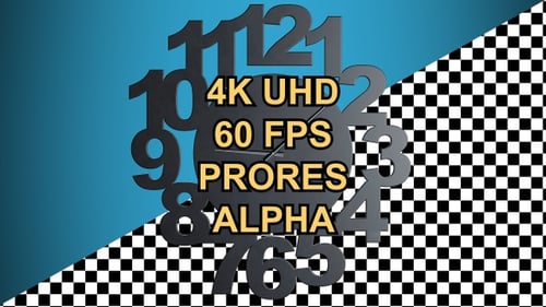 Uhr, zyklische 12-Stunden-Zeitachse | UHD | 60 Bilder pro Sekunde