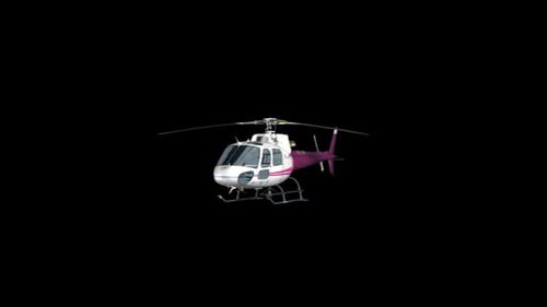 3D Animated Helicopter Flying and Rotating with Alpha Channel