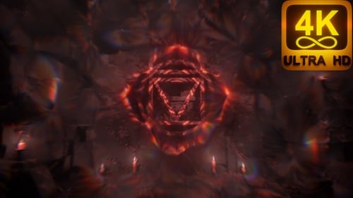 Ruines anciennes 120 bpm Chakra racine Muladhara Glowing Stone Kundalini Energy Wave 3D Trippy VJ Loop 4K