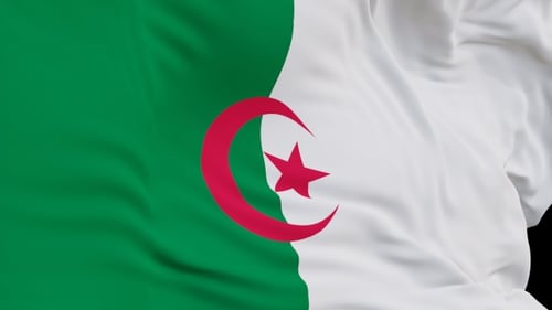 The Algeria with alpha channel waving in the wind in slow motion