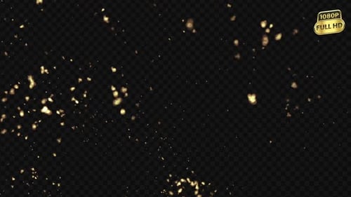 Golden Sparkling Particles Overlay for Celebration Backgrounds