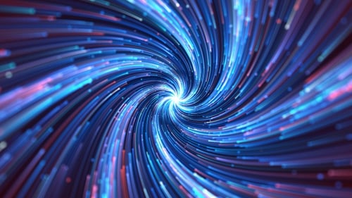 Blue Particle Lines Tunnel Warp