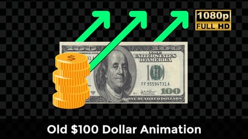 Old $100 Dollar Animation – Vintage US Currency Icon for History And Budget Themes