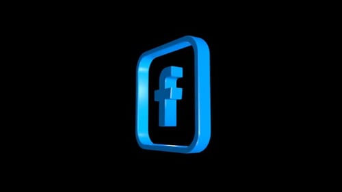 3D Facebook Logo Rotation Animation
