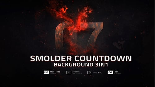 Cinematic Smoulder Countdown Animation Pack with Three Color Variants