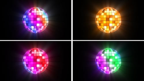 Animated Disco Ball with Bright Flashing Lights