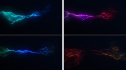 Dynamic Glowing Particle Wave Motion Background with Color Changes