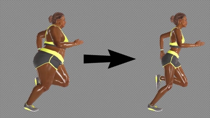 Animated 3D Man Running Weight Loss Transformation Loop, Backgrounds ...