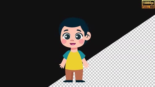Cartoon Little Boy 2D | Canal Alpha