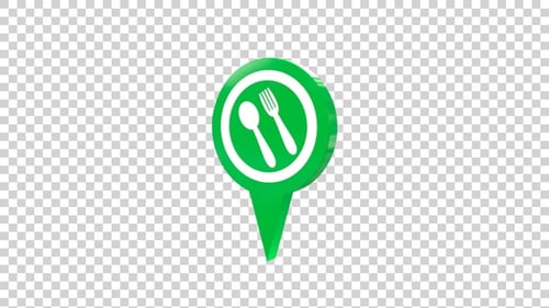 Food & Restaurant Map Location Pin Green