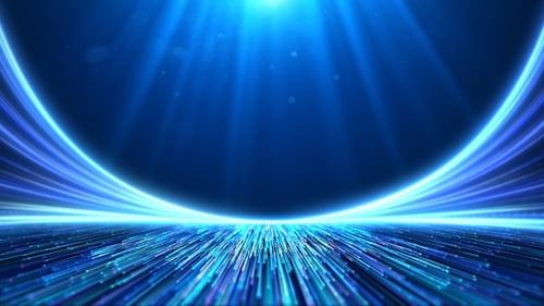 Futuristic Blue Light Streaks and Particles Background