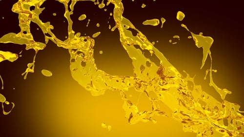 Dynamic Golden Liquid Splash Alpha Channel Overlay