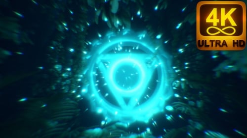 Ethereal Glowing Abstract Symbol Animation with Nature Elements