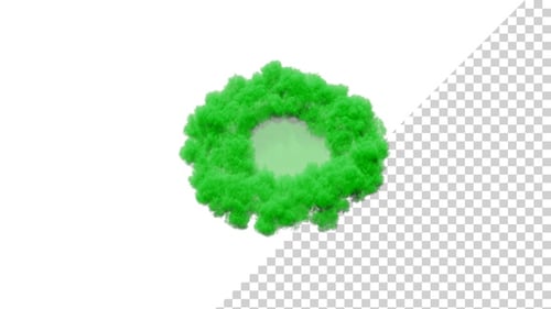 Explosion With Expanding Green Smoke Shockwave