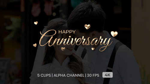 Happy Anniversary Text Animation