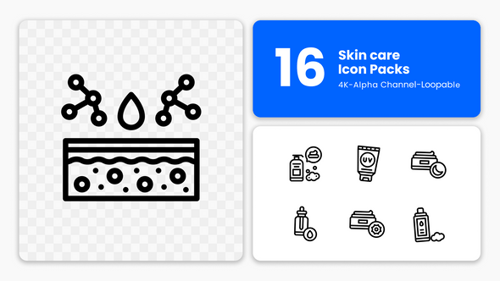 Animated Skincare Icons Pack in Flat Design