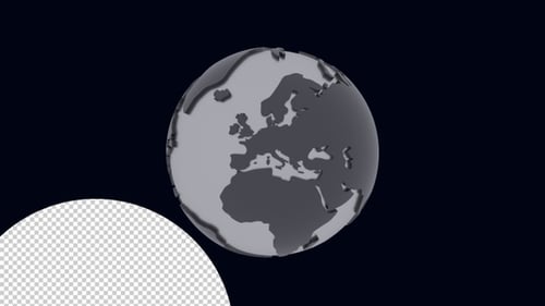Globe Schwarz-Weiß-transparente Hintergrundschleife