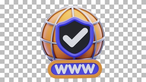 3D Animation of Website Security | Alpha Channel