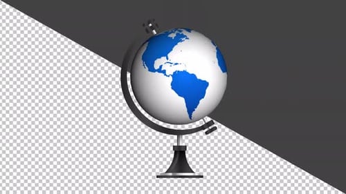World Globe rotating with stand Full HD Alpha