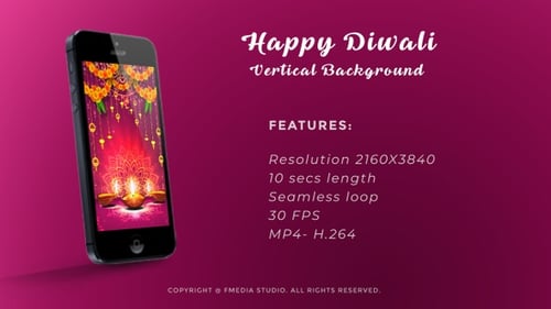 Happy Diwali Festival Of Lights Vertical Background
