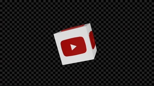 Modern 3D YouTube Logo Cube Rotation