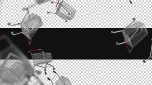 Falling Shopping Carts Animated Transition Reveal