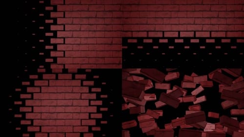 Dynamic Brick Wall Shatter and Rebuild Transitions