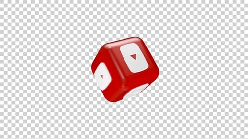 YouTube Icon On 3D Box