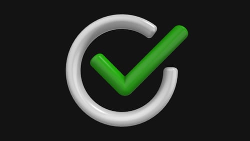 Animated 3D Checkmark Icon for Success and Completion