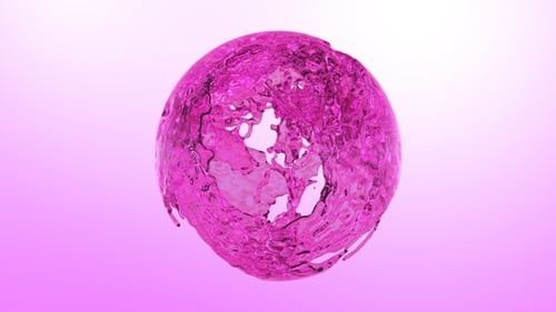 Dynamic Pink Liquid Splash Forming Sphere Animation