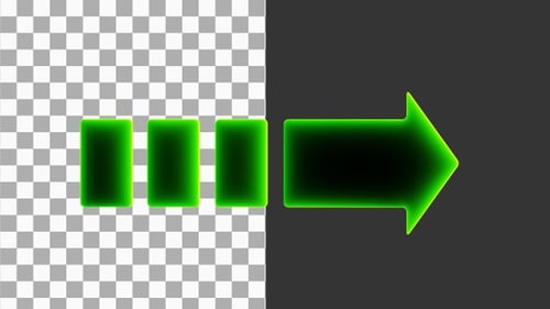 3D Animation of Right Arrow | Alpha Channel