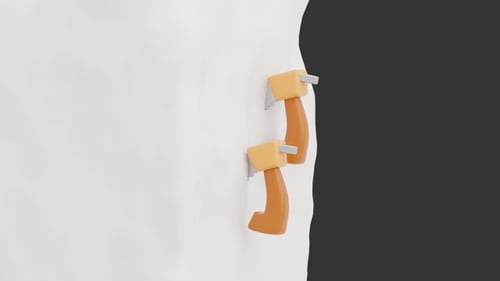 3D Animation of Ice Axe for Snow | Alpha Channel