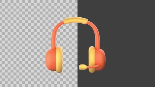 3D Animated Headphone Icon
