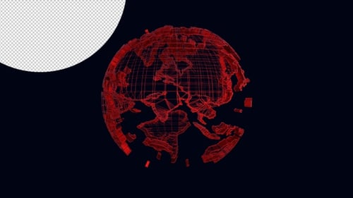 Abstract World Map Transparent Background Loop