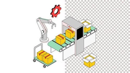 Package Manufacturing Animation Alpha Channel