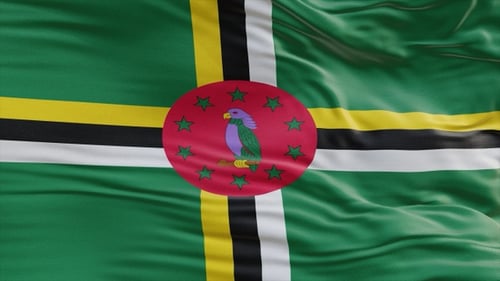 Realistic Waving Flag of Dominica Loop