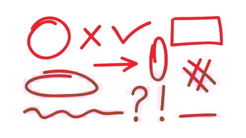 Animated Red Hand-Drawn Sketch Marks and Arrows