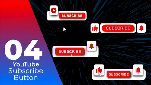 Animated YouTube Subscribe and Bell Notification Buttons