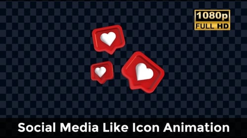Social Media Heart Like Reaction Pop Up Animation