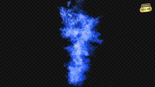 Vertical Blue Flame Smoke Alpha Channel Effect