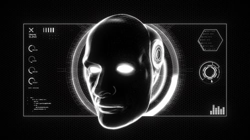 Android Head Digital Data Screen 2