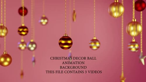 Elegant Christmas Ornaments Swaying Animation Background