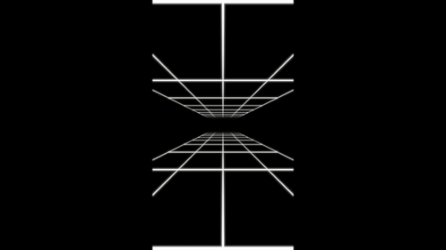 Vertical video retro black and white grid synthwave tunnel animation