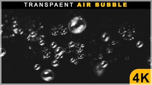 Under Water Fish Air Bubble Blast Animation On Transparent Background