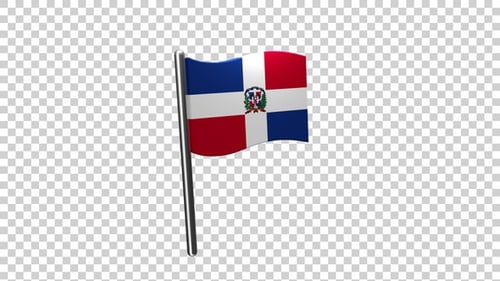 Animated Dominican Republic Flag Waving with Alpha Channel