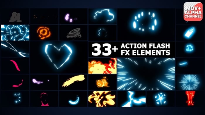 Dynamic 2D Cartoon Flash FX Elements, Overlays Motion Graphics ft. fx ...