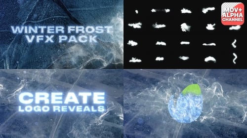 Winter Frost Particle Transitions and Logo Reveals Pack