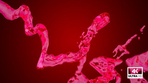 Abstract Pink Fluid Splash Stream with Alpha Channel