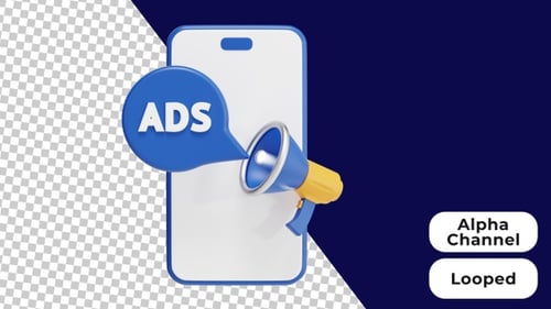Marketing móvil animado en 3D | Alpha Channel