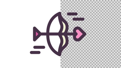Animated Cupid's Bow and Heart Arrow Icon